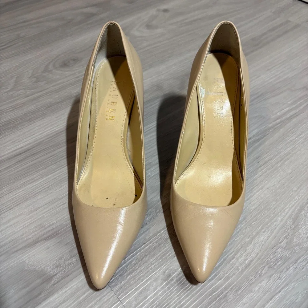 Lauren Ralph Lauren Nude Pointed-Toe Stiletto Heels